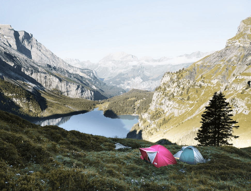 Tents in a camp valley