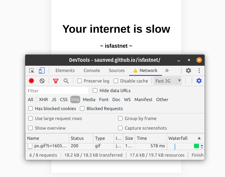 Shows slow internet on throttling